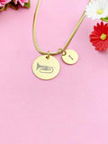 Mellophone Charm Necklace, Silver or Gold Stainless Steel Musician Necklace, D496