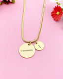 Flute Charm Necklace, Silver or Gold Stainless Steel Musician Necklace, D498