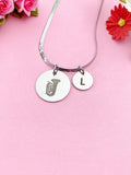 Tuba Charm Necklace, Silver or Gold Stainless Steel Musician Necklace, D499