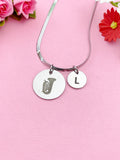 Tuba Charm Necklace, Silver or Gold Stainless Steel Musician Necklace, D499