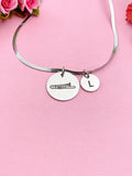 Trombone Charm Necklace, Silver or Gold Stainless Steel Musician Necklace, D500