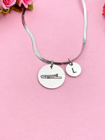 Trombone Charm Necklace, Silver or Gold Stainless Steel Musician Necklace, D500