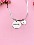 Trombone Charm Necklace, Silver or Gold Stainless Steel Musician Necklace, D500