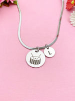 Snare Drum Charm Necklace, Silver or Gold Stainless Steel Musician Necklace, D501