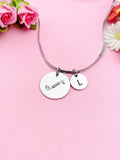 Bass Clarinet Charm Necklace, Silver or Gold Stainless Steel Musician Necklace, D506