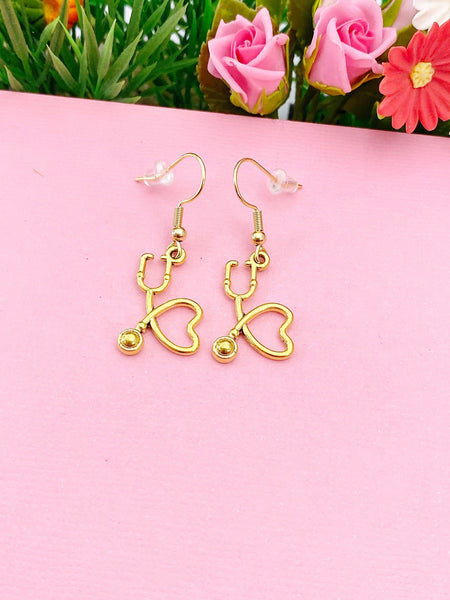 Stethoscope Earrings, Doctor Nurse Med School Graduation Gift, N3407