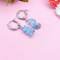 Aquamarine Earrings, Natural Gemstone Jewelry, N3972