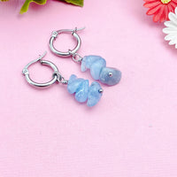 Aquamarine Earrings, Natural Gemstone Jewelry, N3972
