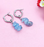 Aquamarine Earrings, Natural Gemstone Jewelry, N3972
