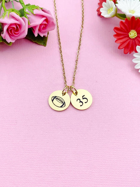Gold Football Necklace, D209