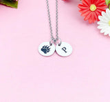 Bear Footprint Charm Silver Necklace, Paw, D475A