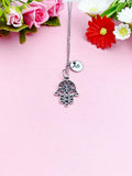 Hamsa Hand Charm Silver Necklace, N2618A