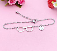 Silver Eyeglasses Charm Bracelet Optometrists Ophthalmologists Eye Doctor Medical School Student Gift Idea AN1413