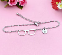 Silver Eyeglasses Charm Bracelet Optometrists Ophthalmologists Eye Doctor Medical School Student Gift Idea AN1413