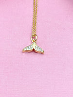 Whalr Tail Necklace, Gold Necklace, N6057