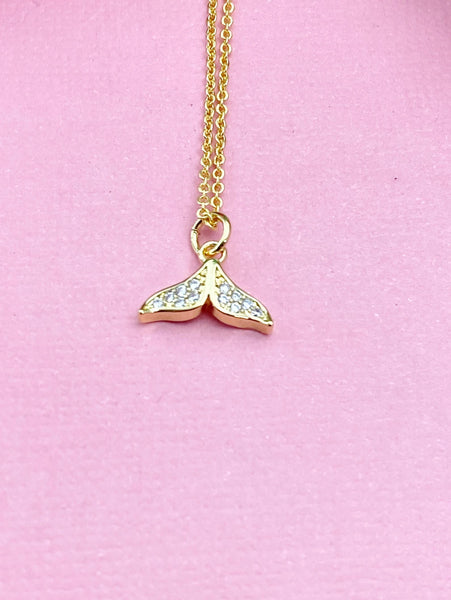 Whalr Tail Necklace, Gold Necklace, N6057