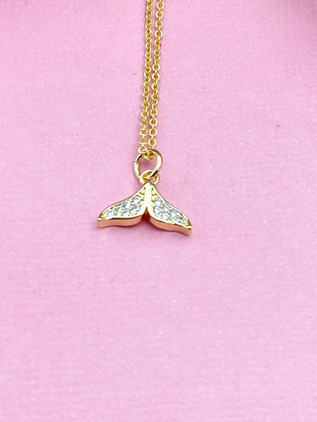 Whalr Tail Necklace, Gold Necklace, N6057