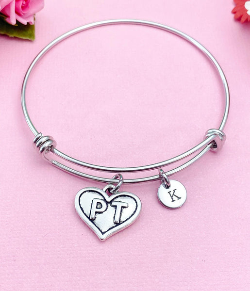 Physical Therapist Bracelet, PT Heart Charm, Physical Therapist Jewelry Gifts, N4572