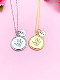 Palm Print Charm Necklace, Baby Palm Print Hand, N3851
