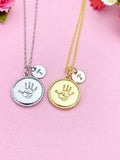 Palm Print Charm Necklace, Baby Palm Print Hand, N3851