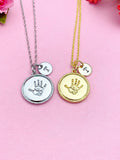 Palm Print Charm Necklace, Baby Palm Print Hand, N3851