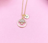 Spades Charm Gold Necklace, Play Card, Poker,  N4090