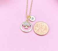 Spades Charm Gold Necklace, Play Card, Poker,  N4090