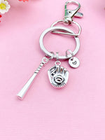 Silver Baseball Charm Keychain, Baseball School Gift, Baseball Player Gift, Personalized Gift, N1594