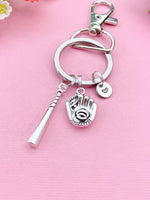 Silver Baseball Charm Keychain, Baseball School Gift, Baseball Player Gift, Personalized Gift, N1594
