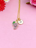 Grape Necklace, Gold Beautiful Purple Grape Necklace, Foodie Gift, Birthday Gift, N5173