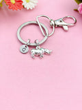 Rhinoceros Charm Keychain in Silver, N1740C