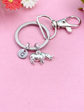 Rhinoceros Charm Keychain in Silver, N1740C