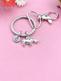 Rhinoceros Charm Keychain in Silver, N1740C
