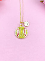 Tennis Charm Necklace in Gold, Coach Senior High School Sport Jewelry Gift, N5867