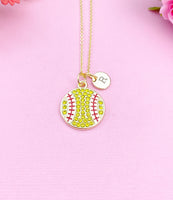 Tennis Charm Necklace in Gold, Coach Senior High School Sport Jewelry Gift, N5867