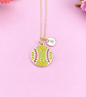 Tennis Charm Necklace in Gold, Coach Senior High School Sport Jewelry Gift, N5867