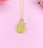 Tennis Charm Necklace in Gold, Coach Senior High School Sport Jewelry Gift, N5867