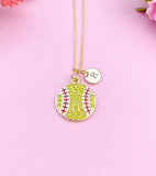 Tennis Charm Necklace in Gold, Coach Senior High School Sport Jewelry Gift, N5867