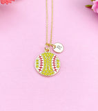 Tennis Charm Necklace in Gold, Coach Senior High School Sport Jewelry Gift, N5867
