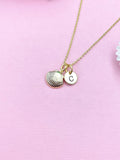 Gold Sea Shell Necklace, Initial Charm, Personalized Jewelry