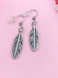 Silver Feather Charm Earrings, N947