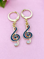 Gold Music Note Charm Earrings, N3355
