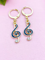 Gold Music Note Charm Earrings, N3355