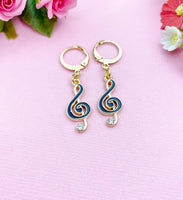 Gold Music Note Charm Earrings, N3355