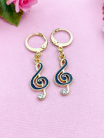 Gold Music Note Charm Earrings, N3355