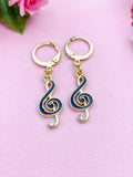 Gold Music Note Charm Earrings, N3355
