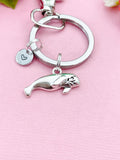 Manatee Keychain, Silver Manatee Seal Sea Cow Ocean Fish Charm, Personalized Gift, N5156