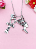 Nefertti Queen Ankh Necklace, Silver Queen Cross Necklace, Ankh Cross Charm, Egyptian Cross Charm, N5808A