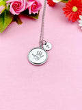 Silver Palm Print Charm Necklace, Baby Palm Print, Hand, N3851B