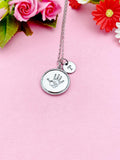 Silver Palm Print Charm Necklace, Baby Palm Print, Hand, N3851B